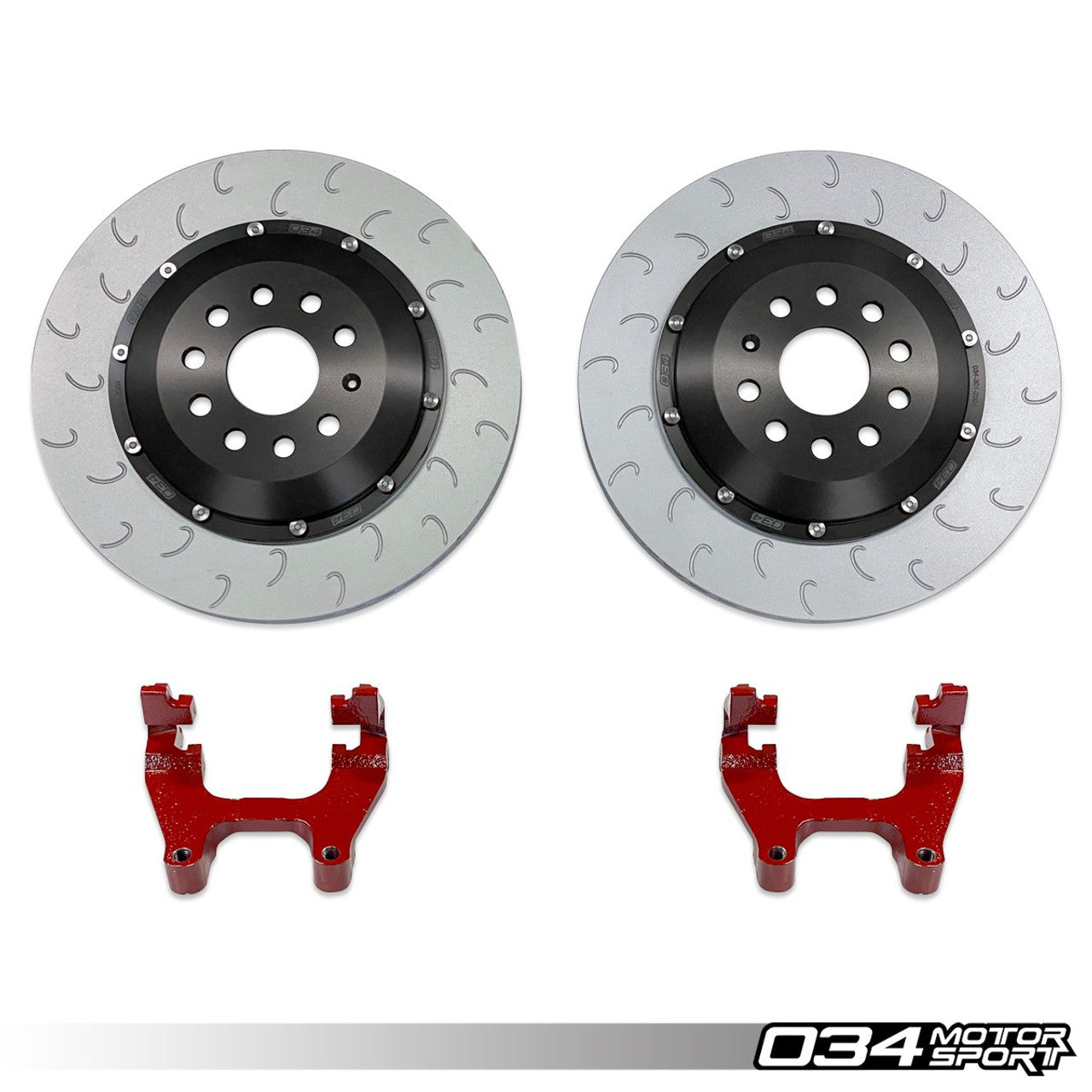 034Motorsport 2-piece Floating Rear Brake Rotor 350mm Upgrade For Mqb Vw & Audi Red