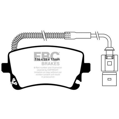 EBC Audi Volkswagen Redstuff Sport Rear Brake Pads - TRW Caliper (Inc. C6 A4, D3 A8, B7 RS4 & Phaeton) - Motorsport Calibrations