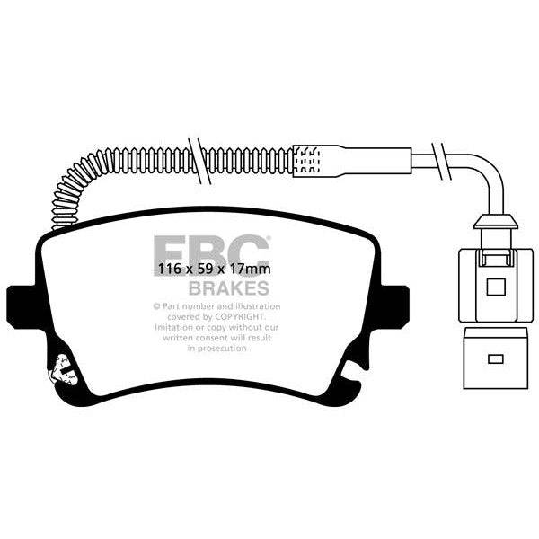 EBC Audi Volkswagen Redstuff Sport Rear Brake Pads - TRW Caliper (Inc. C6 A4, D3 A8, B7 RS4 & Phaeton) - Motorsport Calibrations