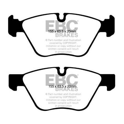 EBC BMW E81 E82 E87 E88 Redstuff Sport Front Brake Pads - ATE Caliper (Alpina D3, 123i & 130i) - Motorsport Calibrations