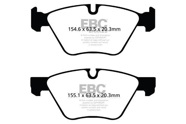 EBC BMW E81 E87 E60 E61 Redstuff Sport Front Brake Pads - ATE Caliper (Inc. 120i, 125i, 520i & 523i) - Motorsport Calibrations