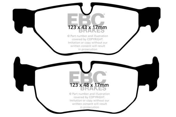 EBC BMW E81 E87 E90 E91 Redstuff Sport Rear Brake Pads - ATE Caliper (Inc. 130i, 318i, 320i & Alpina D3) - Motorsport Calibrations