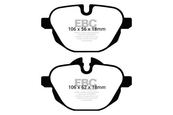 EBC BMW F10 G11 G30 G31 Redstuff Sport Rear Brake Pads - TRW Caliper (Inc. 535i, 530ix, 630i GT & 730i) - Motorsport Calibrations