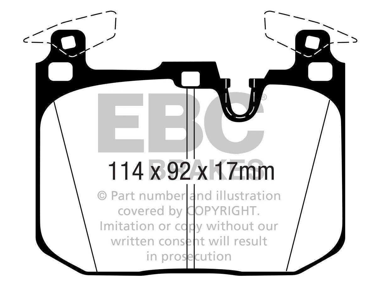 EBC BMW F80 F82 F87 Redstuff Sport Front Brake Pads - Brembo Caliper (Inc. M2, M2 Competition, M3 & M4) - Motorsport Calibrations