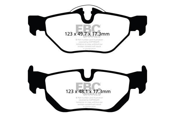 EBC BMW F81 E82 E90 E92 Redstuff Sport Rear Brake Pads - ATE Caliper (Inc. 130i, 325ix, 325i & 320ix) - Motorsport Calibrations