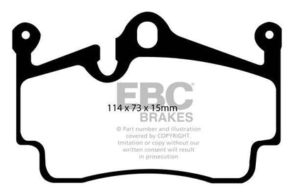 EBC Porsche 987 981 718 Redstuff Sport Rear Brake Pads - Brembo Caliper (Inc. Boxster S,  Boxster GTS, Cayman R &  Cayman GTS) - Motorsport Calibrations