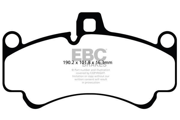 EBC Porsche 996 997 Redstuff Sport Front Brake Pads - Brembo Caliper (Inc. 911 Turbo, 911 Turbo S, 911 GT2 & 911 GT3) - Motorsport Calibrations