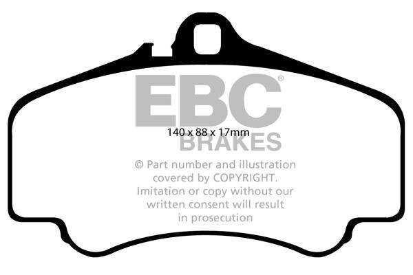 EBC Porsche 996 Redstuff Sport Front Brake Pads - Brembo Caliper (911 Turbo, 911 GT2 & 911 GT3) - Motorsport Calibrations