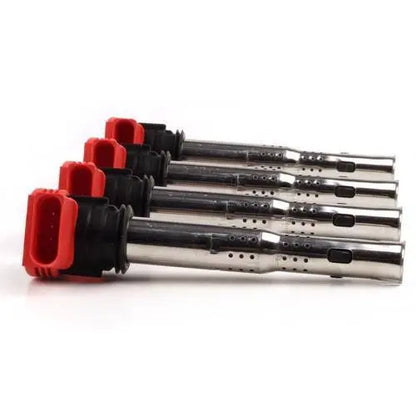 NGK Audi R8 'RED' Coil Packs U5014 + BKR7EIX Spark Plugs (SET OF 4) VW AUDI 2.0TFSI 1.8T - Dark Road Performance