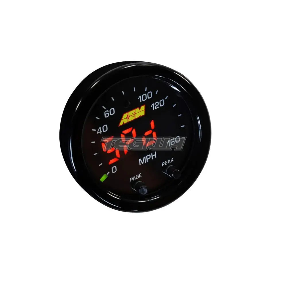 AEM X-Series GPS Speedometer Gauge 0~160Mph / 0~240Kph Black Bezel and Black Faceplate