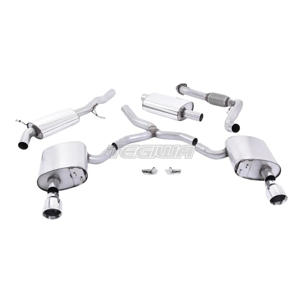 Milltek Audi A4 2.0 TFSI B9 Quattro Saloon & Avant (Non OPF/GPF Models & Without Brace Bars) 2016-2024 Cat Back Exhaust