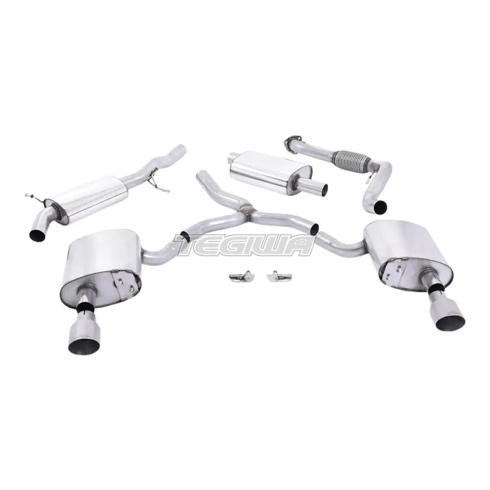 Milltek Audi A4 2.0 TFSI B9 Quattro Saloon & Avant (Non OPF/GPF Models & Without Brace Bars) 2016-2024 Cat Back Exhaust