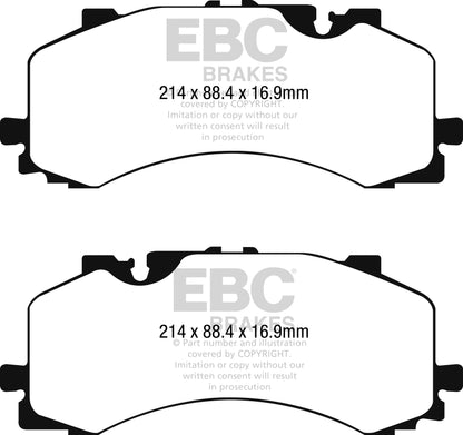 EBC Audi 4M Yellowstuff Street and Track Front Brake Pads - Akebono Caliper Q7, Q8 & SQ7