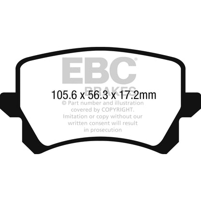 EBC Audi 8U RSQ3 Yellowstuff Street and Track Rear Brake Pads - TRW Caliper