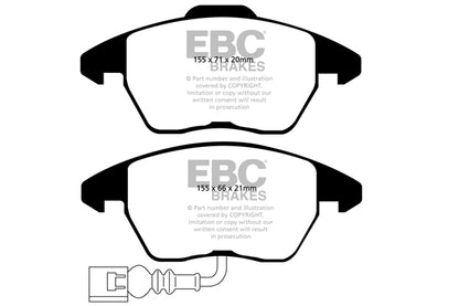 EBC Audi 8X 8J Yellowstuff Street and Track Front Brake Pads - ATE Caliper A1, S1 & TT