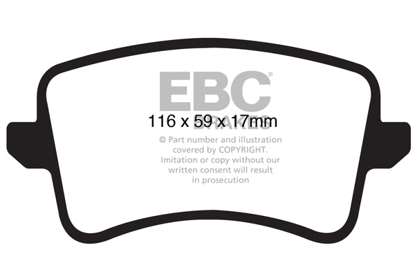 EBC Audi B8 B8.5 Yellowstuff Street and Track Rear Brake Pads - TRW Caliper Inc. SQ5, S5, Q5 & A5