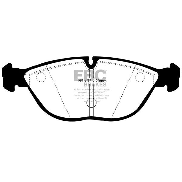 EBC Audi BMW Mercedes Volkswagen Yellowstuff Street and Track Front Brake Pads Set - ATE Caliper Inc. D2 A8, E38 750i, W210 E430 & MK4 Golf