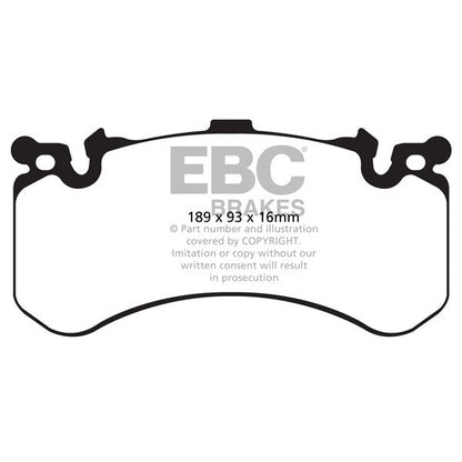 EBC Audi D4 C7 Yellowstuff Street and Track Front Brake Pads - Brembo Caliper A8, S6, S7 & RS7