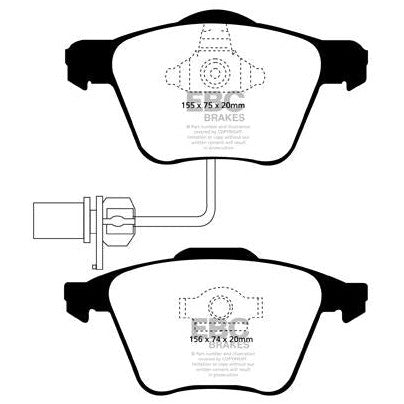 EBC Audi Seat Bluestuff NDX Trackday Front Brake Pads - ATE Caliper B7 A4, C6 A6, D3 A8 & Exeo