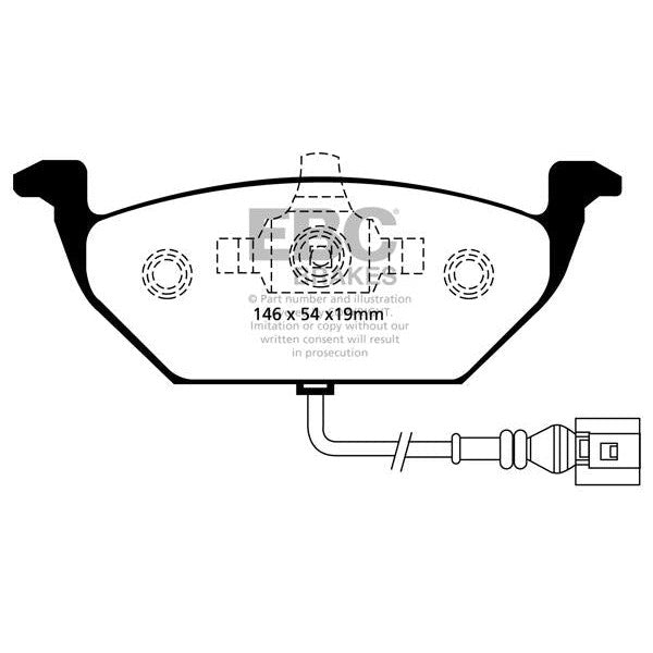 EBC Audi Volkswagen Redstuff Sport Front Brake Pads - VW Caliper Inc. 8P A2, MK4 Golf, MK4 Golf GTI & MK5 Jetta