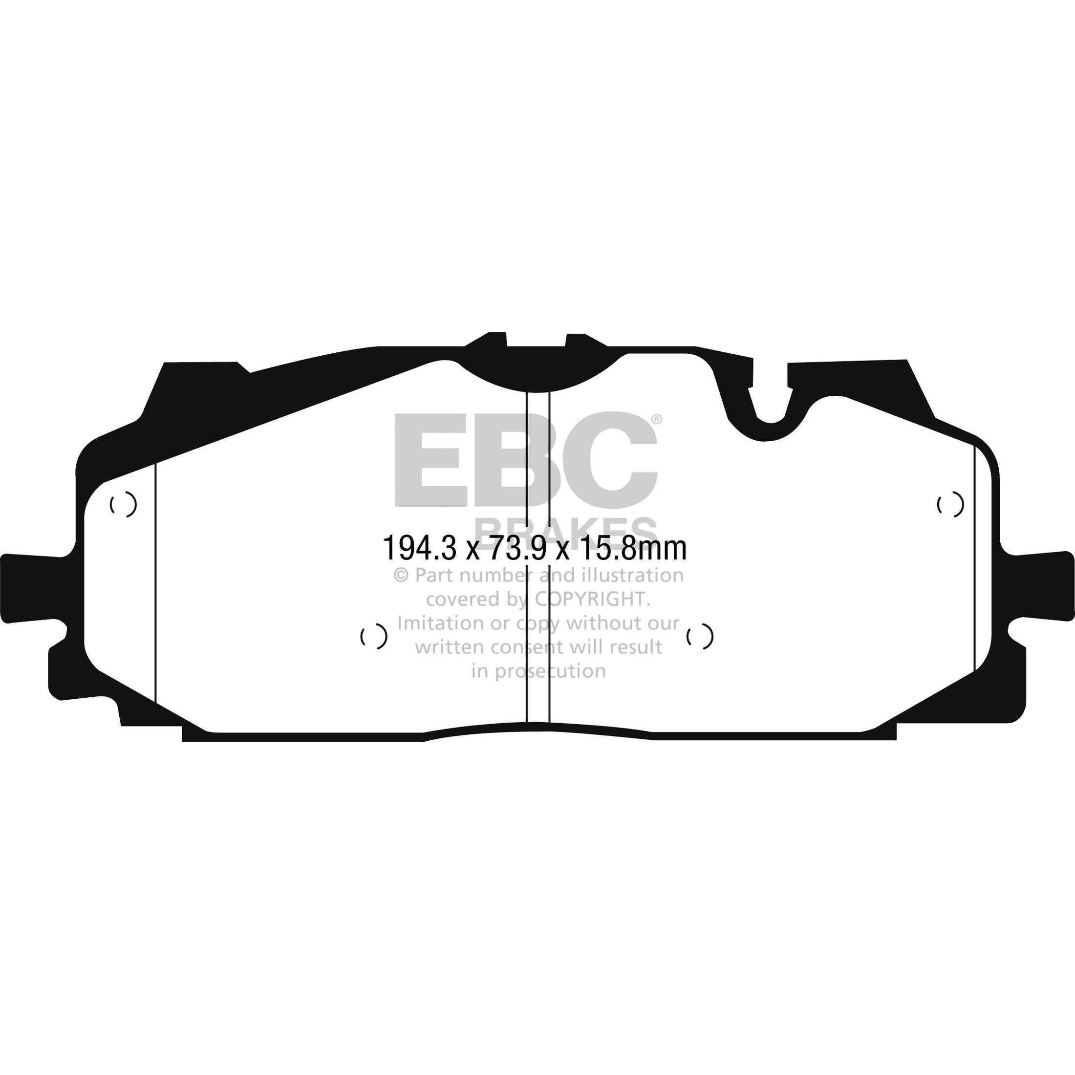 EBC Audi Volkswagen Yellowstuff Street and Track Front Brake Pads - Akebono Caliper Inc. C8 A6, D5 A8, 4M Q7 & CR Touareg