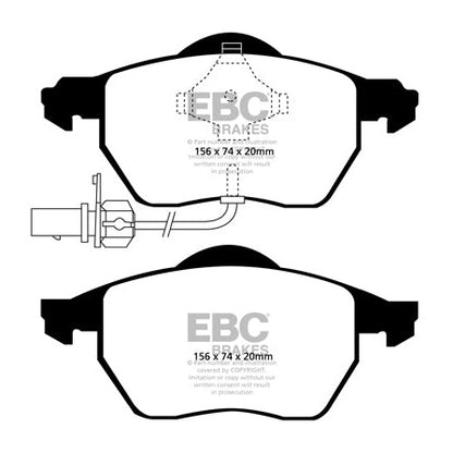 EBC Audi Volkswagen Yellowstuff Street and Track Front Brake Pads - ATE Caliper Inc. B6 A4, C5 A6 & B5 Passat