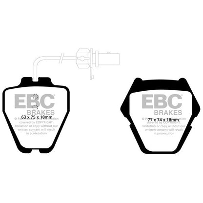 EBC Audi Volkswagen Yellowstuff Street and Track Front Brake Pads - TRW Caliper Inc. C5 A6, B5 S4, C5 S6 & Phaeton