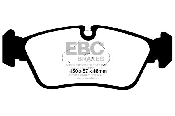 EBC BMW E81 E87 E90 E91 Yellowstuff Street and Track Front Brake Pads - ATE Caliper Inc. 116i, 120i, 316i & 320i