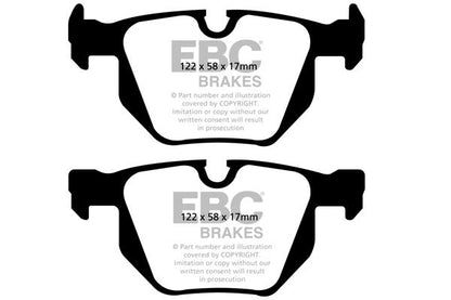 EBC BMW E81 E90 E91 E92 Bluestuff NDX Trackday Rear Brake Pads - ATE Caliper Inc. 325i, 335i, 335ix & ALPINA B3