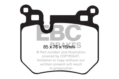 EBC BMW E82 Yellowstuff Street/Track Rear Brake discs & pads 135i