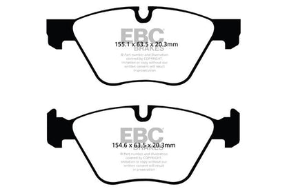 EBC BMW E84 E89 E90 E91 Orangestuff Race Front Brake Pads - ATE Caliper Inc. 316i, 318i, X1 25i & Z4 30i