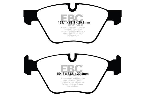 EBC BMW E84 E89 E90 E91 Orangestuff Race Front Brake Pads - ATE Caliper Inc. 316i, 318i, X1 25i & Z4 30i