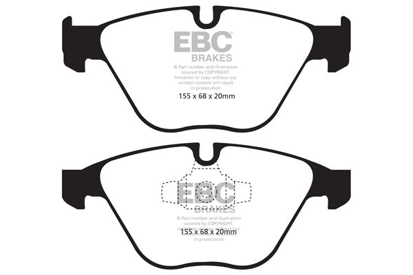 EBC BMW E90 E91 E84 E89 Yellowstuff Street and Track Front Brake Pads - ATE Caliper Inc. 318i, 320i, X1 & Z4