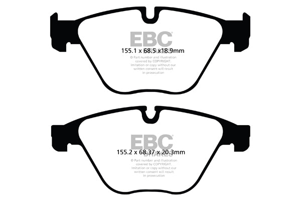 EBC BMW F10 F11 Yellowstuff Street and Track Front Brake Pads - ATE Caliper Inc. 520i, 525i, 528i & 530i