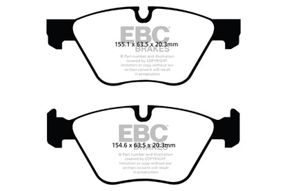 EBC BMW F10 F11 Yellowstuff Street and Track Front Brake Pads - ATE Caliper Inc. 518i, 520i, 523i & 525i