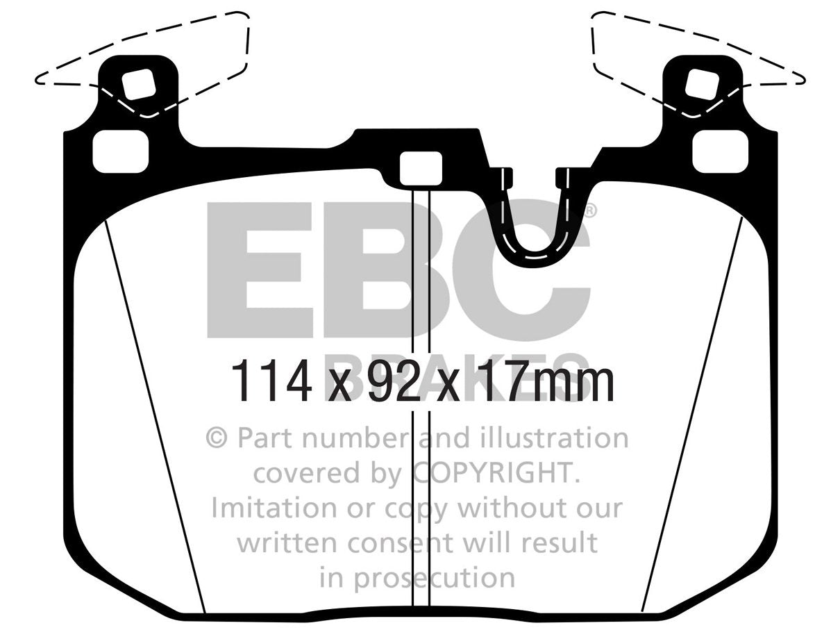 EBC BMW F80 F82 F87 Bluestuff NDX Trackday Front Brake Pads - Brembo Caliper Inc. M2, M2 Competition, M3 & M4