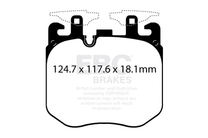 EBC BMW Rolls Royce Yellowstuff Street and Track Front Brake Pads - Brembo Calliper Inc. G20 M340ix, G30 M550ix, M760i & M850i