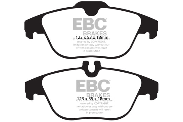 EBC Mercedes-Benz A/C207 X204 Yellowstuff Street and Track Rear Brake Pads - ATE Caliper Inc. E500, E400, GLK350 & GLK320