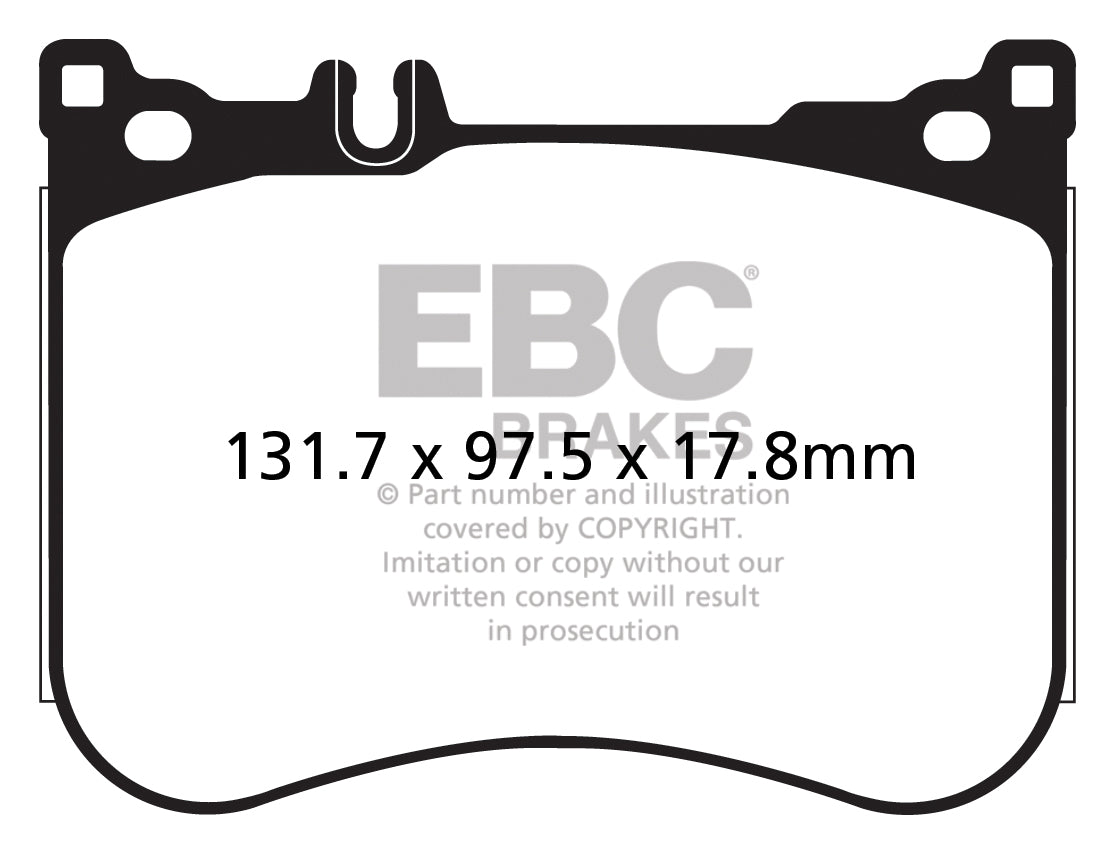 EBC Mercedes-Benz C257 W/S213 W/X222 A/C217 Yellowstuff Street and Track Front Brake Pads - Brembo Caliper CLS53 AMG, E53 AMG, S500 & SL500