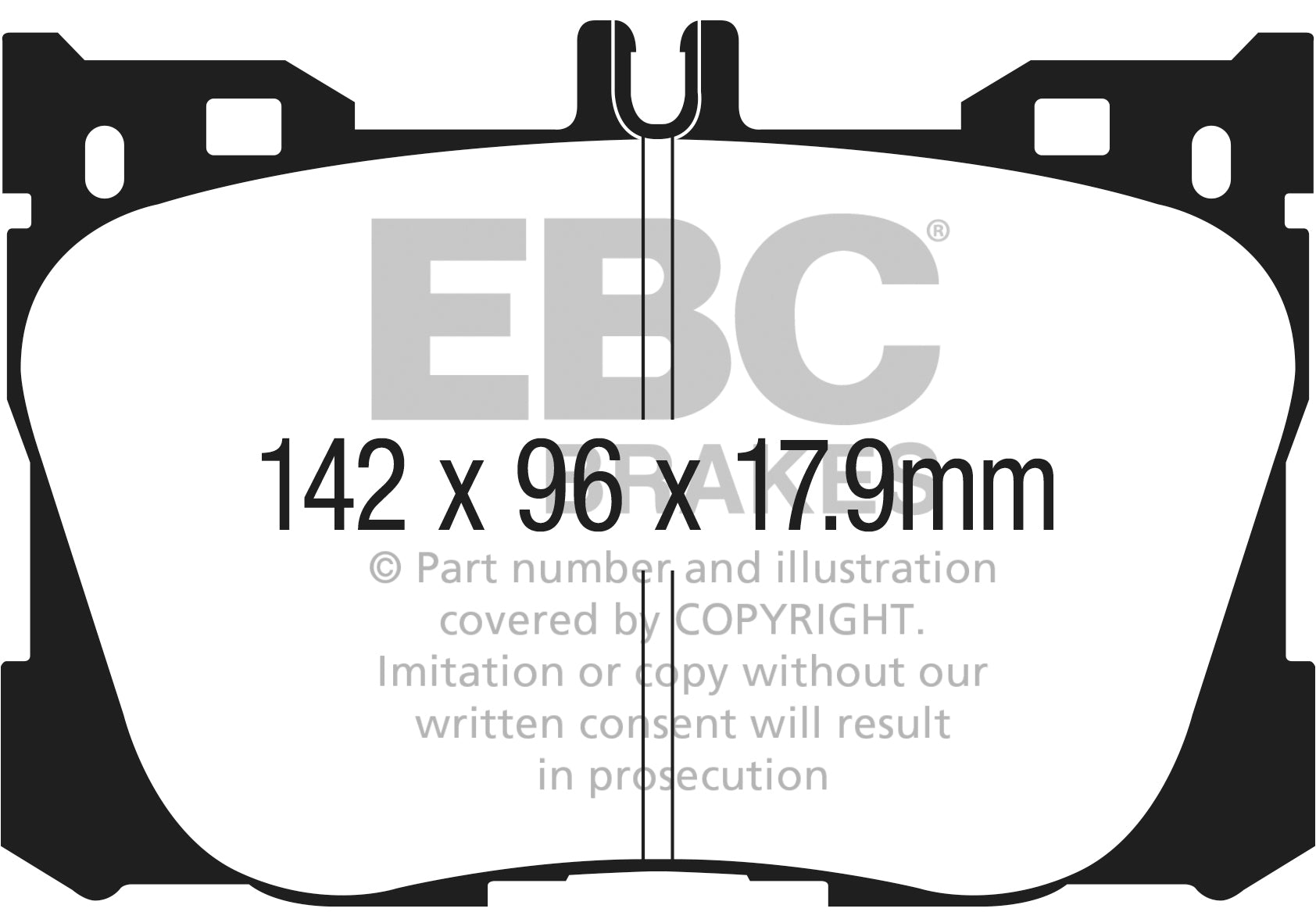 EBC Mercedes-Benz W/S/A205 C257 W/S213 X253 Yellowstuff Street and Track Front Brake Pads - Brembo Calliper Inc. C43 AMG, CLS450, E43 AMG & GLC43 AMG