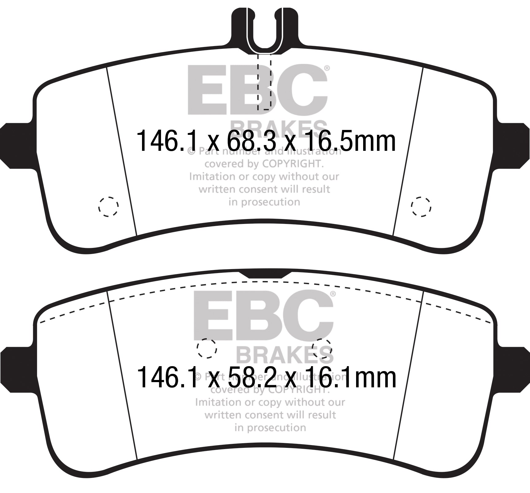 EBC Mercedes-Benz W/S/C/A205 Yellowstuff Street and Track Rear Brake Pads - TRW Caliper C63 AMG & C63 S AMG