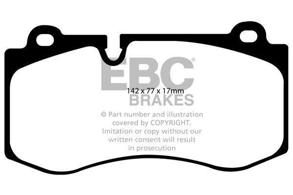 EBC Mercedes-Benz W/T211 W221 R230 Yellowstuff Street and Track Front Brake Pads - Brembo Caliper Inc. CL500, CLS500, E500 & S280