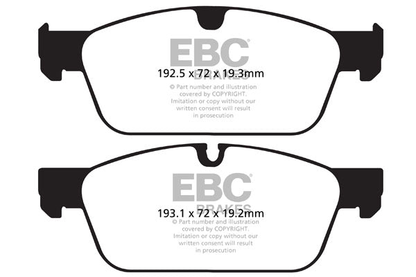 EBC Mercedes-Benz W/X166 C292 Yellowstuff Street and Track Front Brake Pads - ATE Caliper Inc. GL500, GLE63 AMG, GLS500 & ML500