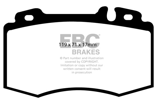 EBC Mercedes-Benz W203 C215 C209 W211 Yellowstuff Street and Track Front Brake Pads - Brembo Caliper Inc. C320, E300, S320 & SL280