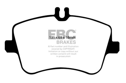 EBC Mercedes-Benz W203 CL203 C209 R171 Yellowstuff Street and Track Front Brake Pads - TRW Caliper Inc. C180, CLC160, CLK240 & SLK280