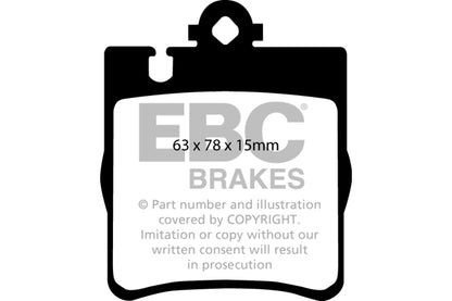 EBC Mercedes-Benz W203 W210 C209 R171 Yellowstuff Street and Track Rear Brake Pads - ATE Caliper Inc. C350, CLC350, CLK320 & SLK350