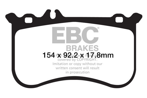 EBC Mercedes C216 C218 W/S212 W221 Yellowstuff Street and Track Front Brake Pads - Brembo Caliper Inc. CL500, CLS500, E500 & S500