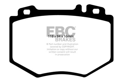 EBC Mercedes W200 C215 Yellowstuff Street and Track Front Brake Pads CL600 & S600 - Brembo Caliper