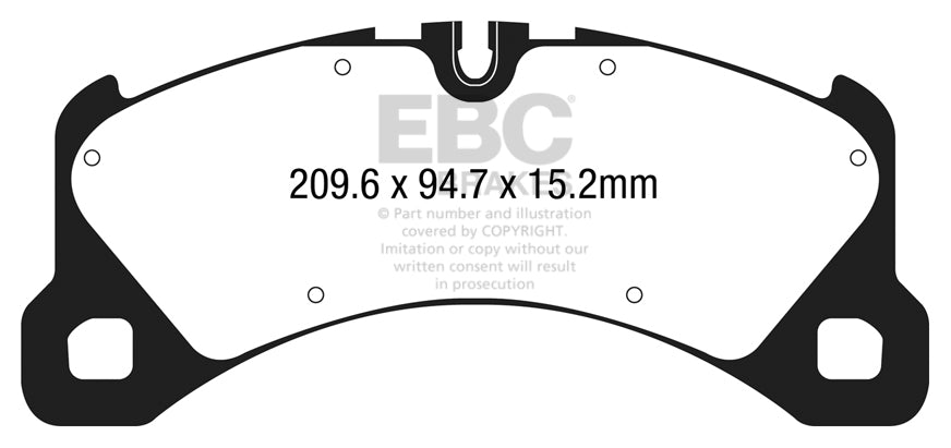 EBC Porsche 95B 971 Yellowstuff Street and Track Front Brake Pads - Brembo Caliper Macan & Panamera