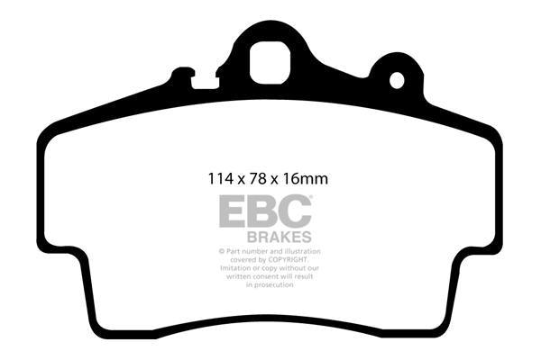 EBC Porsche 986 987 Orangestuff Race Front Brake Pads - Brembo Caliper Boxster & Cayman